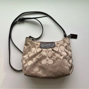 Coach signature logo crossbody in tan